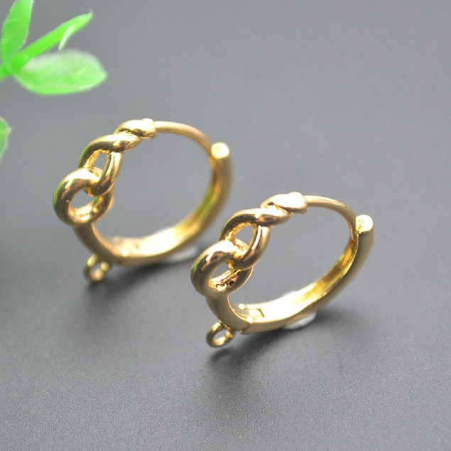 Jewelry Making Hoops - 30pc Twisted Round Circle 18K Gold