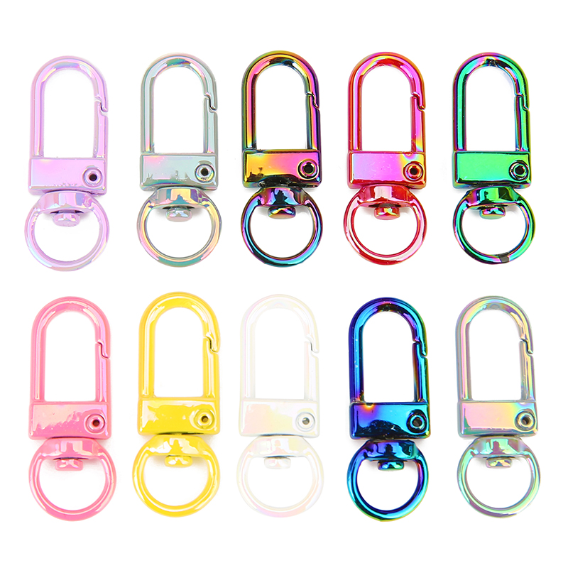 Jewelry Making Hoops - 10pcs Metal Alloy Colorful Keychains Rotating