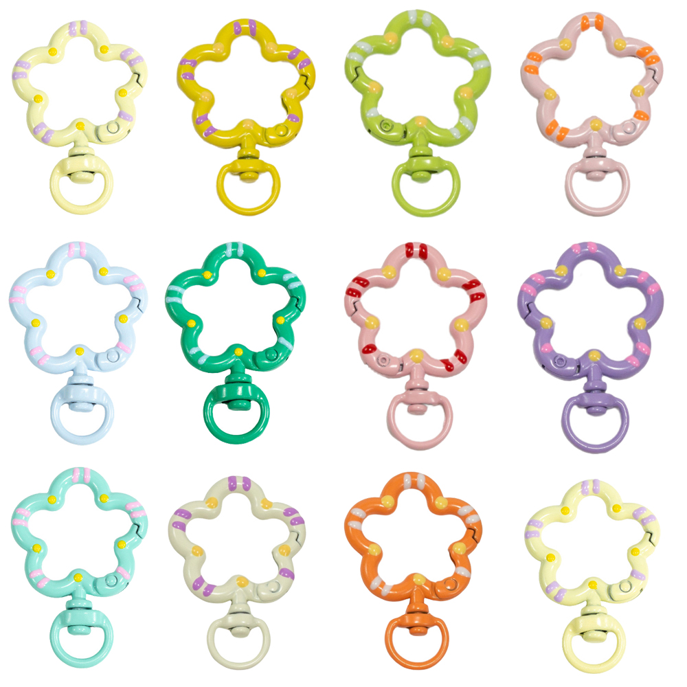 Jewelry Making Hoops - 5pcs Flower Metal Lobster Claw Clasps