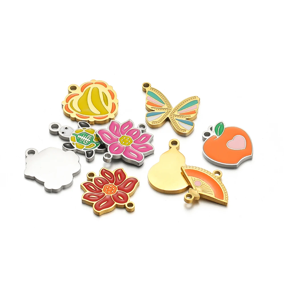 Jewelry Making 4 Year Old - 5pcs Stainless Steel Lotus Butterfly Heart
