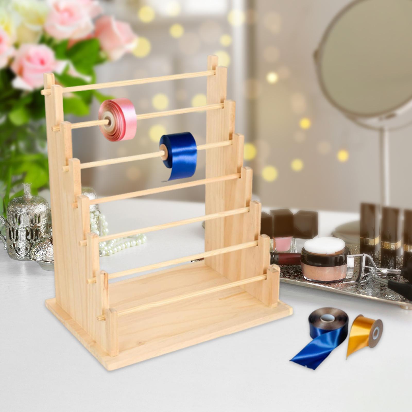 Jewelry Making Organizer - Wooden Ribbon Organizer Rack Storage Holder