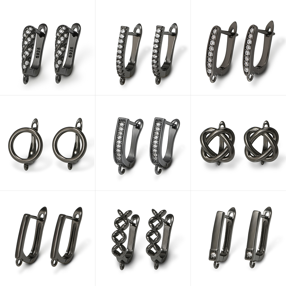 Jewelry Making Earring Supplies - YANASI 1 Pair Gun Black Brass