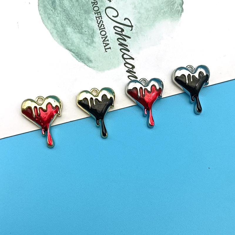 Jewelry Making 4 Year Old - 10pcs Melt Heart Charms Black White