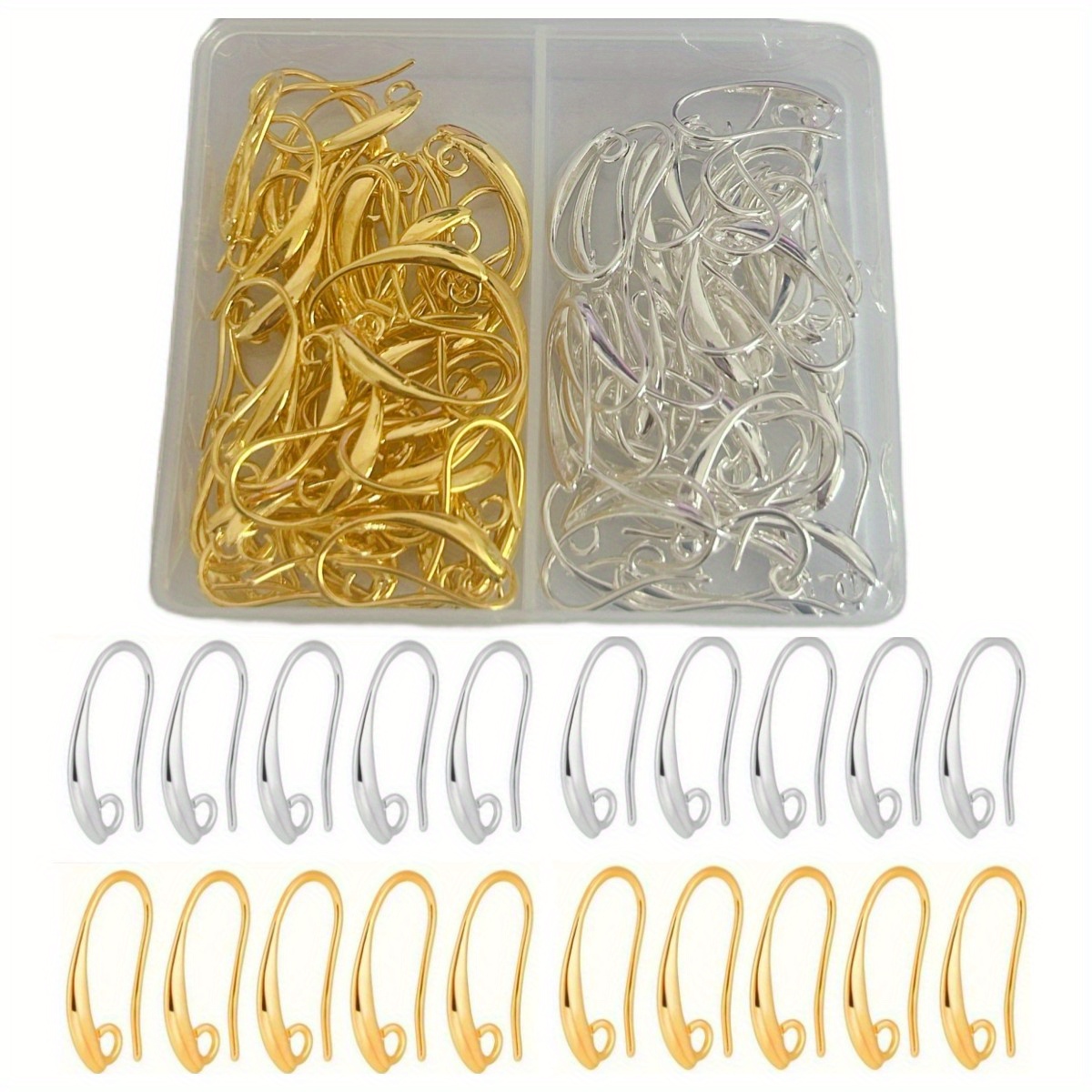 Jewelry Making Earring Supplies - 1 Box of Golden and Golden