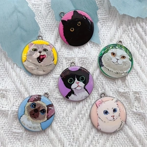 10pcs cartoon animal cat ename - đánh giá và giá Jewelry Making Supplies