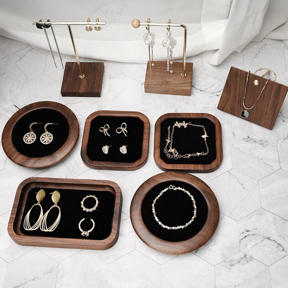 Simple Geometry Wood Rings Tra - đánh giá và giá Jewelry Making Organizer