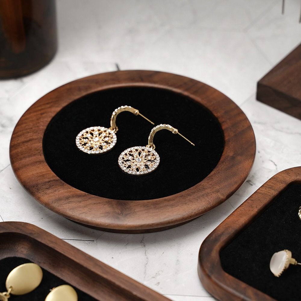 Simple Geometry Wood Rings Tra - đánh giá và giá Jewelry Making Organizer