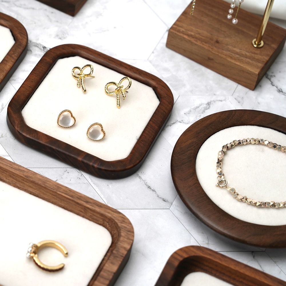 Simple Geometry Wood Rings Tra - đánh giá và giá Jewelry Making Organizer