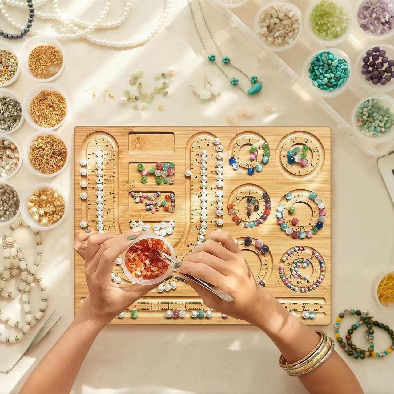 8 Type Wooden Flocked Beading  - đánh giá và giá Jewelry Making Organizer