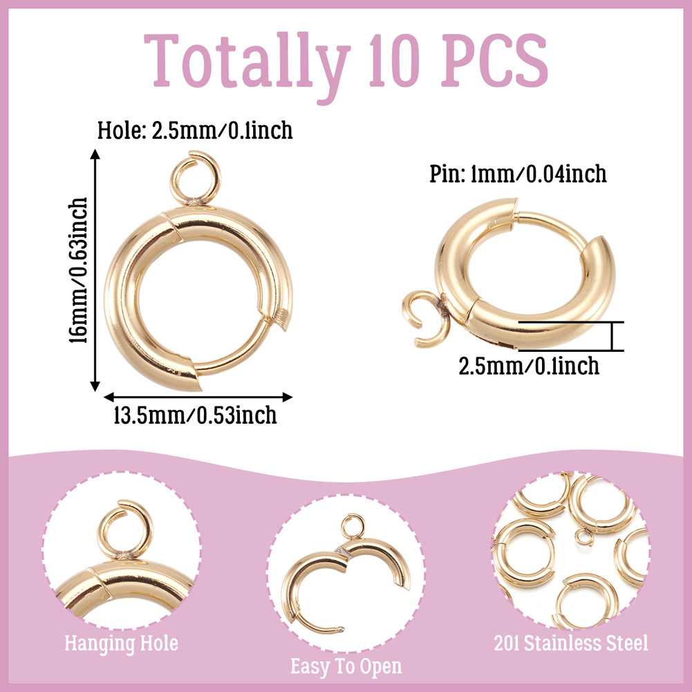 10pcs 201 Stainless Steel Hugg - đánh giá và giá Jewelry Making Hoops