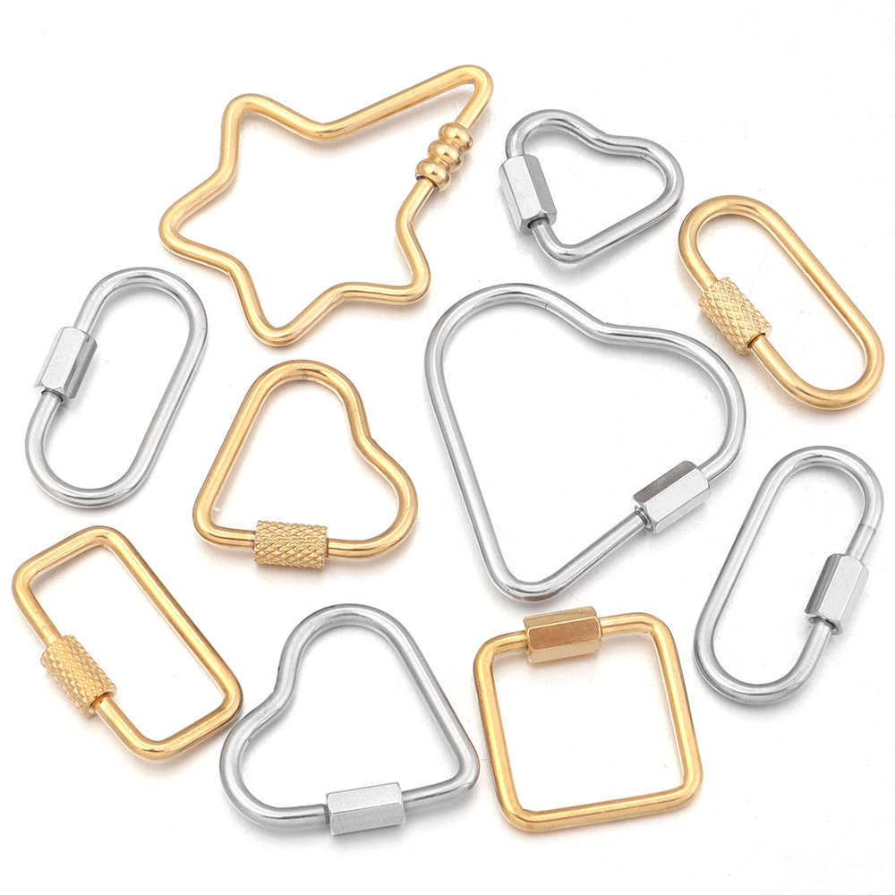 2pcs Gold Stainless Steel Hear - đánh giá và giá Jewelry Making Supplies