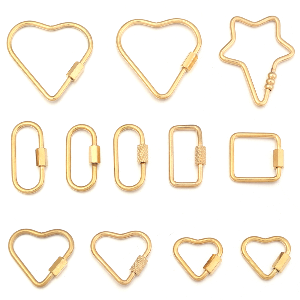 2pcs Gold Stainless Steel Hear - đánh giá và giá Jewelry Making Supplies