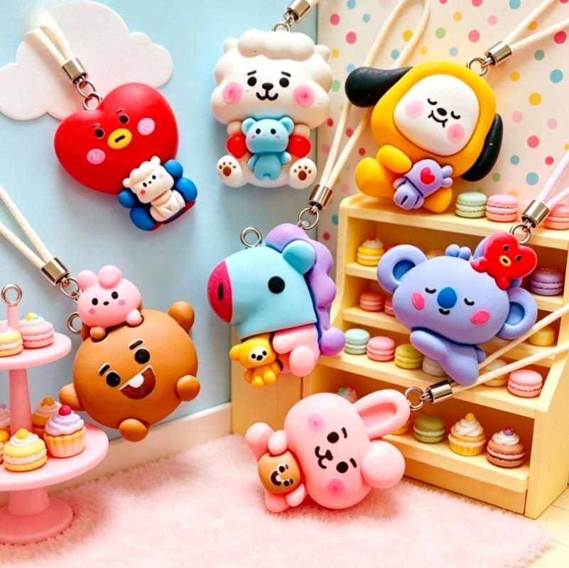 7pcs BT21 Resin Cartoon Charm  - đánh giá và giá Jewelry Making Earring Supplies