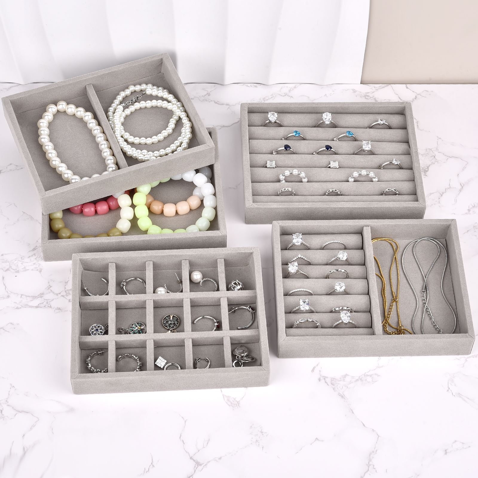 Velvet Jewelry Box Display Tra - đánh giá và giá Jewelry Making Organizer