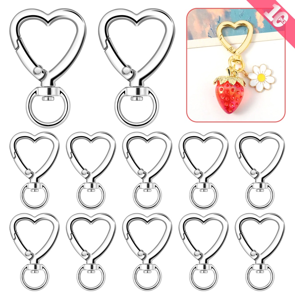 10pcs Metal Heart Lobster Claw - đánh giá và giá Jewelry Making Hoops