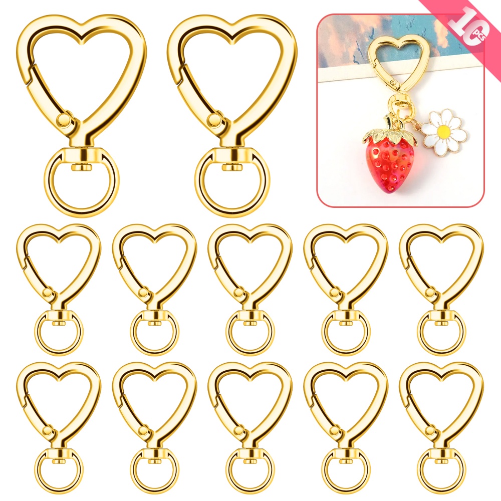 10pcs Metal Heart Lobster Claw - đánh giá và giá Jewelry Making Hoops