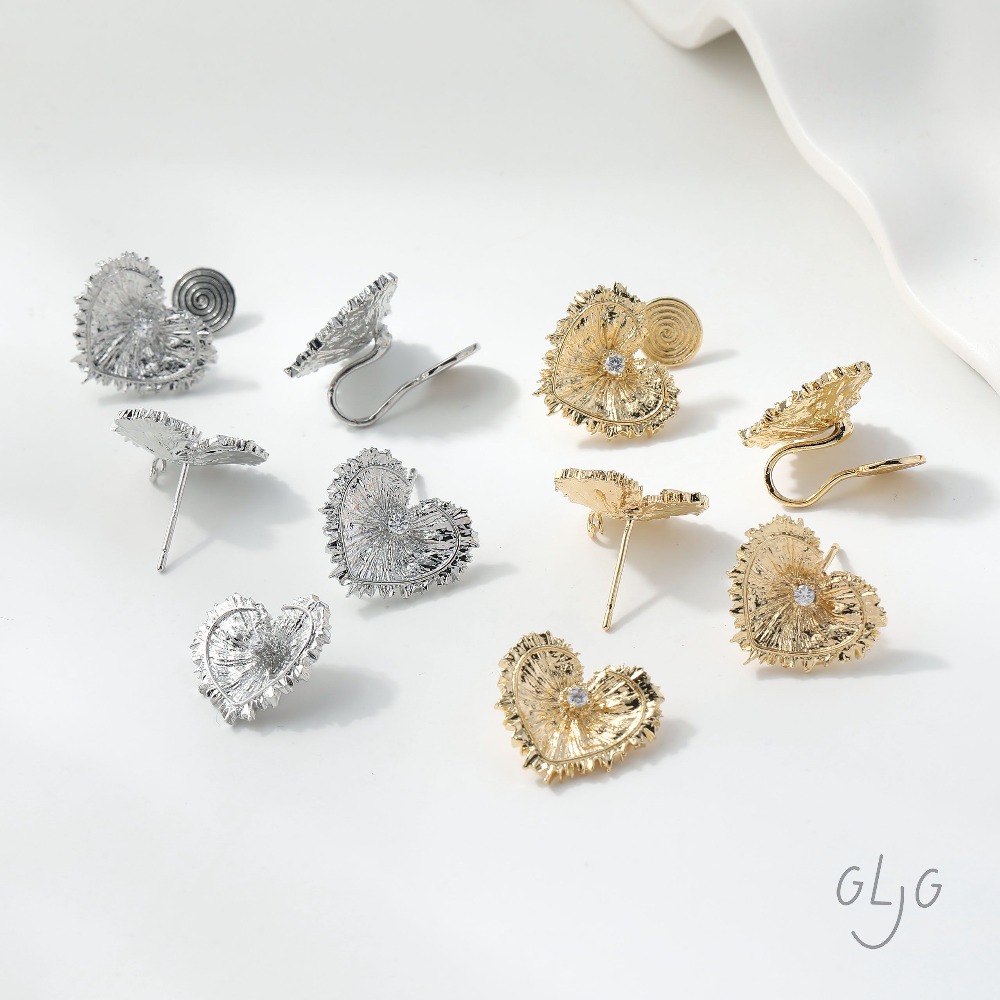 4PCS Heart Charms Stud Earring - đánh giá và giá Jewelry Making Earring Supplies