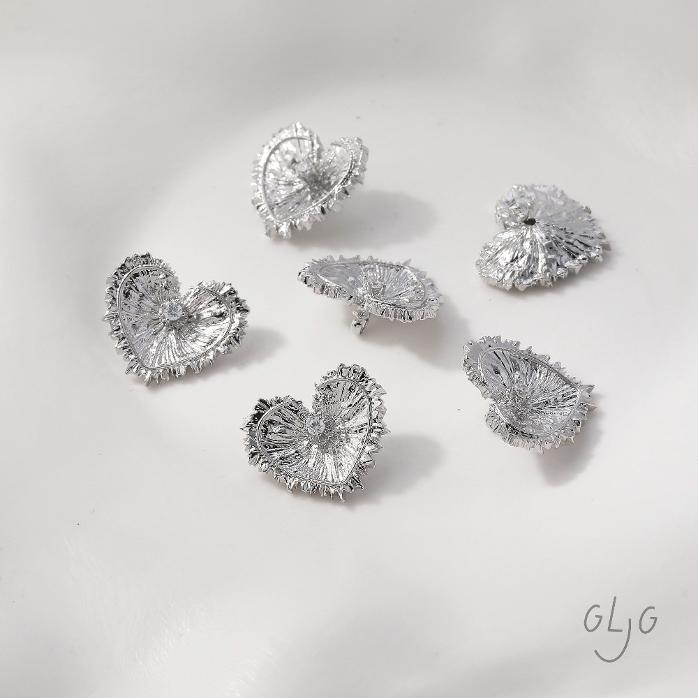 4PCS Heart Charms Stud Earring - đánh giá và giá Jewelry Making Earring Supplies