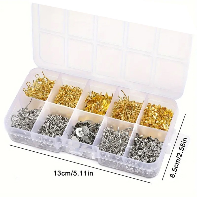 1 Set Box Ear Hook Single Loop - đánh giá và giá Jewelry Making Organizer